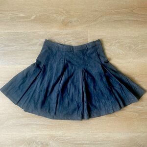 Grey Suade pleated skirt